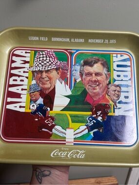 Coca Cola vintage Alabama/Auburn game (1975) metal tray